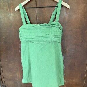 Abercrombie & Fitch Green Ruched Sleeveless Romper